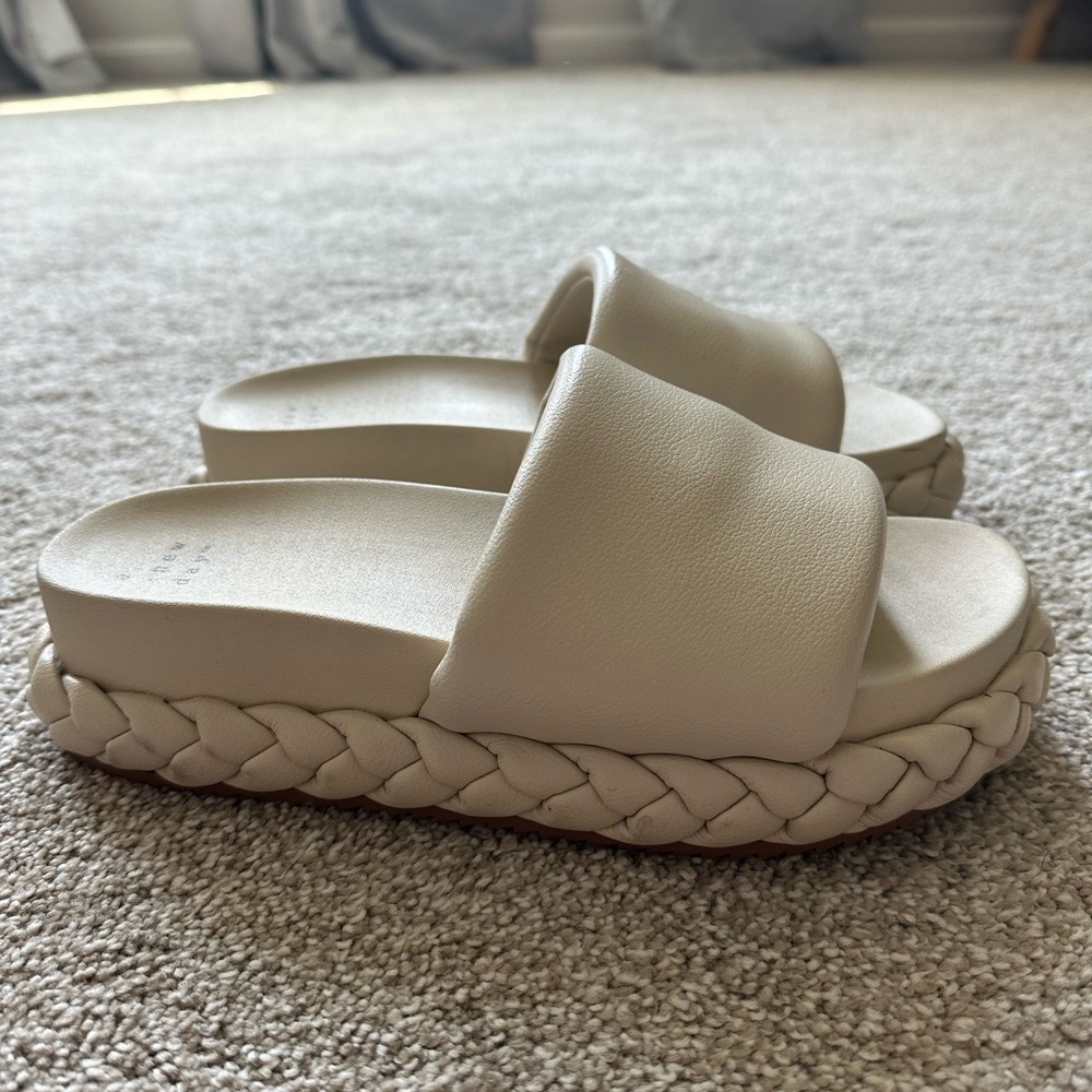 Platform braided sandals